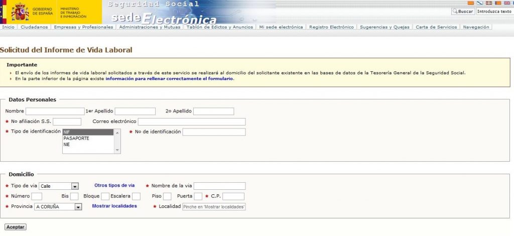 solicitar vida laboral 1