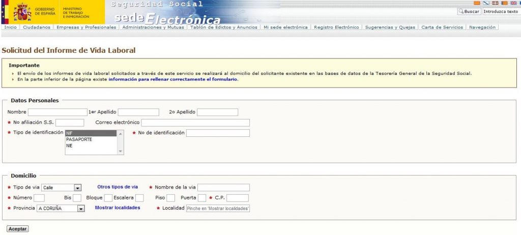 solicitar vida laboral 2