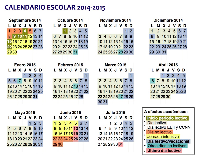 calendario escolar